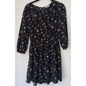 LUSH Womens Spring Floral 3/4 Sleeves Front Cross Overlay Sz M So Cute!!